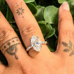 💍 5 CT Marquis Shape CZ Sterling Silver Ring s.7